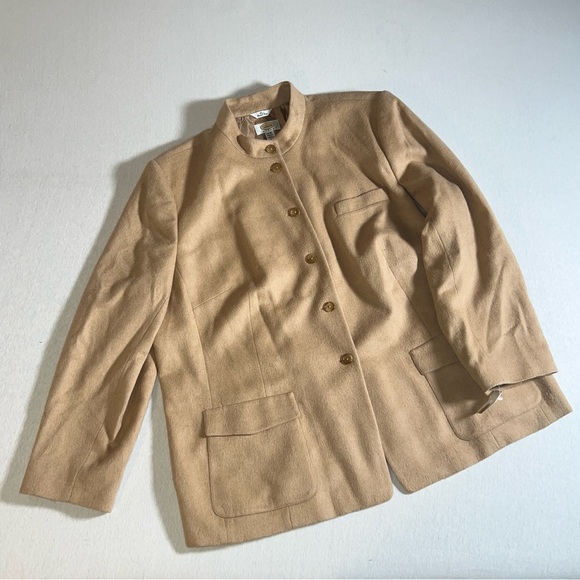 NWT Pure Camel Hair Italian Vintage Talbots Tan Coat Buttons + Pockets Size 20W - Picture 2 of 10